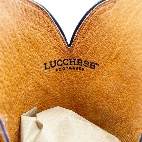 Lucchese Black Mauve Colorblock Square Toe Low Heel Western Cowgirl Boot size 10 - Picture 11 of 11